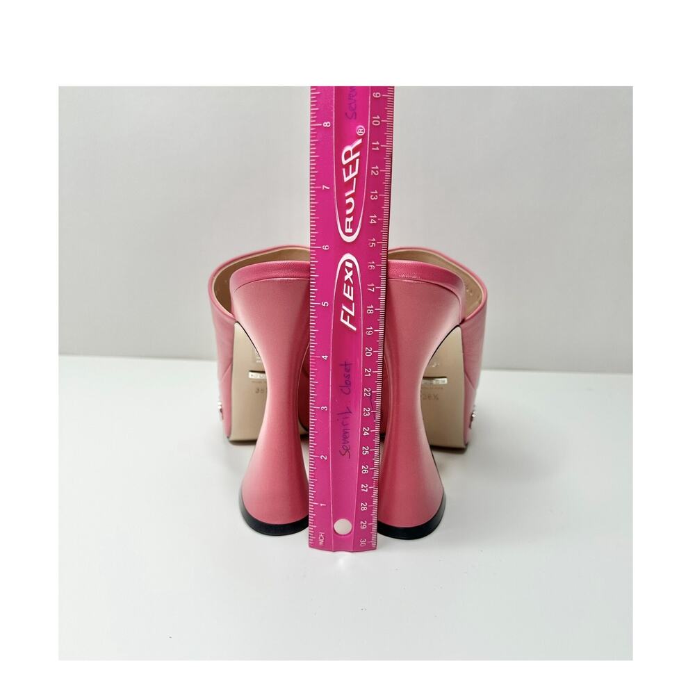 NIB Gucci Janaya Studded GG Platform Sandals EU 39.5 Rhodamine Pink Spool Heel - Picture 9 of 12